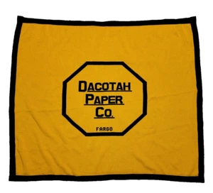 Bemidji Woolen Mills Blanket Throw Dacotah Paper Co Fargo 63 x 53 Yellow Black - Picture 1 of 9