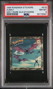 ZUBAT Rare Gold Sticker #G15 1999 Pokemon Artbox Series 1 - PSA 8 - Picture 1 of 2