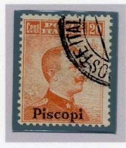 EGEO PISCOPI 1917 Vittorio Emanuele III tipo Michetti, senza filigrana 20 c. - Imagen 1 de 1