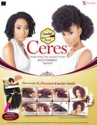 X-PRESSION CERES AFRO KINKY CROCHET NATURAL TWIST HAIR . GOOD QUALITY