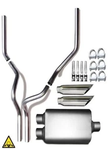 Single Chamber Dual Exhaust Kit fits 09-2011 Dodge Ram 1500 2500 - Picture 1 of 8