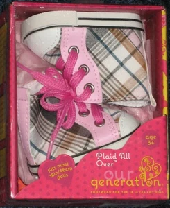 Our Generation Zubehör Set für 18" Puppen kariert Allover Schuhe Neu Sneaker - Bild 1 von 2