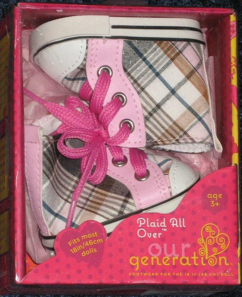 Our Generation Plaid All Over Doll Shoes Accessory Set