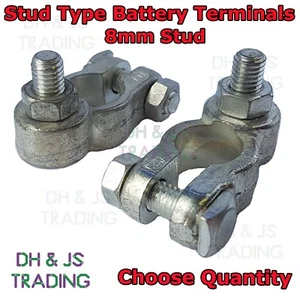 Battery Terminals Positive Negative Terminal Car 8mm Stud Heavy Duty Cable Van - Picture 1 of 1