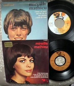 MIREILLE MATHIEU lot of 2x45rpm FRANCE EPs Cést Dommage & Lamour est passe Gt312 - Picture 1 of 2