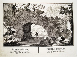 Pierre-Pertuis Pass Sonceboz-Tavannes Schweiz Kupferstich von Herrliberger 1758 - Picture 1 of 1