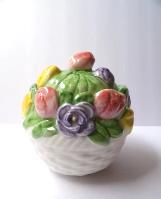 Otagiri Ceramic Jam Pot/Sugar Bowl Spring Flowers (no spoon) - Image 1 of 4