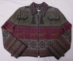 Wooded River Wool-Blend Zip-Up Jacket Sweater Made in USA Women's Size Medium - Picture 1 of 8