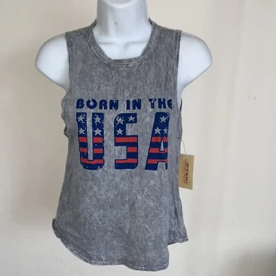 Regata American Rag Juniors cinza borrão nascido nos EUA gráfico leve XS - Imagem 1 de 4