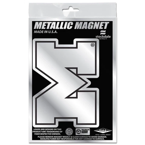 NCAA Michigan Wolverines 3 x 2.5 Inch die-cut metallic magnet indoor/outdoor Cover