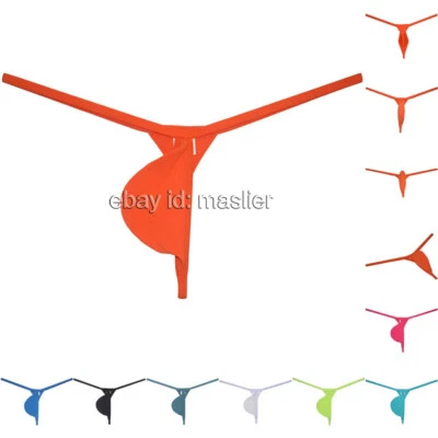 Men's Bulge Pouch T-back Underwear Mini Skinny Panties Ice Silk G-string Tangas - Image 1 of 4