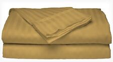 King Size Gold 400 Thread Count 100% Cotton Sateen Dobby Stripe Sheet Set