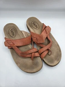 Taos Women's Perfect Sandals Bruschetta Leather Size 7 Straps Thong Slip On - Picture 1 of 5