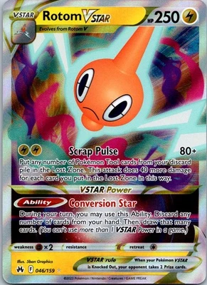 Holo Foil Rotom VSTAR 046/159 Ultra Rare Crown Zenith - Image 1 of 2