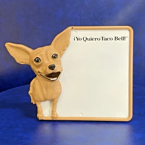 Vintage Yo Quiero Taco Bell Chihuahua Hund trocken abwischbares Memoboard Magnet Rückseite Kunststoff - Bild 1 von 9