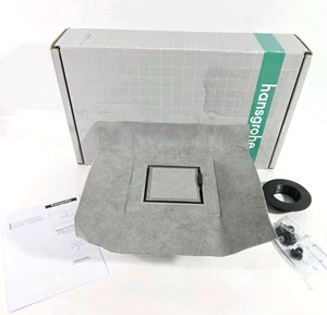 Hansgrohe 56133001 RainDrain Edelstahl Steindusche quadratisch Ablaufgarnitur 4"x 4" - Bild 1 von 6