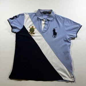 Polo Ralph Lauren Big Pony Shirt Sash Shield Crest LARGE Custom Slim Fit Preppy - Picture 1 of 14