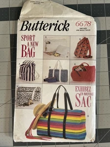 Butterick Sports Bags Tote Bags Knapsack Backpack Sewing Pattern # 6678 - Picture 1 of 2