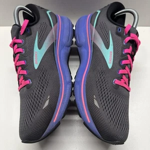 Brooks Ghost 15 Running Shoes Women 9.5 Black Pink Neutral Cushion 1203801B079 - Picture 1 of 11