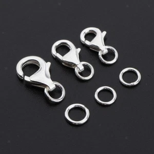 3pcs Pendant Clasps Bead Clip Necklace Connector 925 8,9&11 mm - Picture 1 of 7