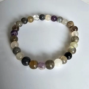 Mehrere Steine Edelstein 6 mm Runde Perlen Dehnen Armband 6 Zoll - Bild 1 von 3