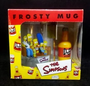 NUOVO! Tazza birra Homer Simpson Duff Frosty 2001 ~ famiglia sul divano Matt Groening - Foto 1 di 6