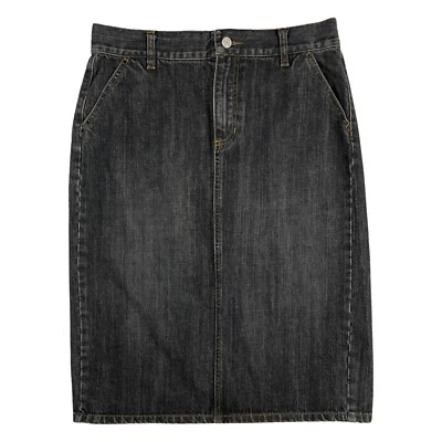Vintage Gap Denim Skirt Faded Dark Blue Midi Women's Medium y2K Midi Blue Jean - Image 1 of 4