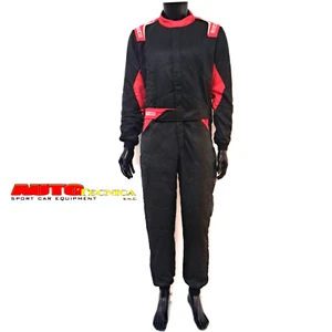 TUTA IGNIFUGA SPARCO MODELLO SPRINT NERO ROSSO OM FIA 8856-2018 RALLY PISTA NEW - Picture 1 of 5
