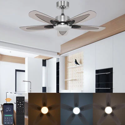 Ventilador de Techo 42" Luz LED Lámparas Colgantes de Techo Reversibles App y Control Remoto Foto 1 de 4