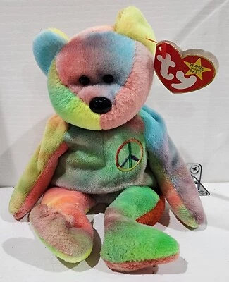 Beanie Baby " Peace the Bear, a collectible Ty Inc. product from 1996. - Image 1 of 4
