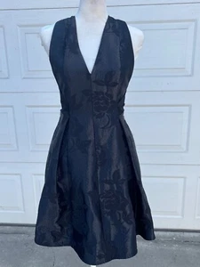 Topshop Seam Flared Mini Dress Women's black Size 2 - Picture 1 of 5