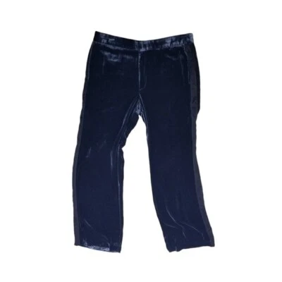 Free People velvet tuxedo satin stripe wide leg trousers pants women 10 - Image 1 of 4