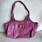 Nicole by NICOLE MILLER Pink Moc Croc Purse Bag Faux Leather With Flaw