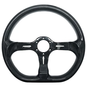 350mm Universal Carbon Fiber Racing Steering Wheel Flat Bottom Semicircle Jet - Picture 1 of 6