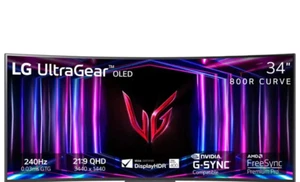 LG 34GS95QE-B 34" UltraGear Curved OLED 240Hz WQHD Gaming Monitor - NO STAND - Picture 1 of 1