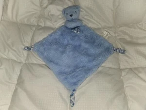 Kelly Toy Blue Teddy Bear Lovey Security Blanket Gingham Check Knotted - Picture 1 of 13