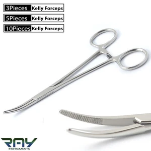 Surgical Hemostat Curved Kelly Locking Clamp Forceps 5.5'' Artery Tooth Forceps - Picture 1 of 5
