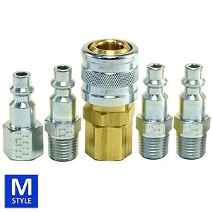 5pc 1/4" NPT FPT MPT Quick Coupler Set Air Hose Connector Fittings Tools Plugs - Picture 1 of 10