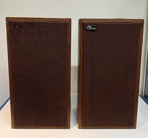 Pair of Vintage OHM Model E 2-Way Bookshelf Speakers - Tested (Great Sounding) - Picture 1 of 7