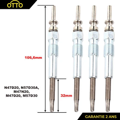 4 Bougie de Préchauffage pour BMW Série 1 E87 118d 120d E90 318d 320d 325d 330d - Imagen 1 de 4