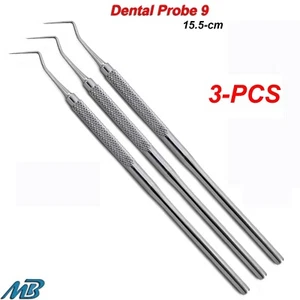 Dental Probe 9 Diagnostic Examination Teeth Cleaning Hygienist Instruments CE - Picture 1 of 5