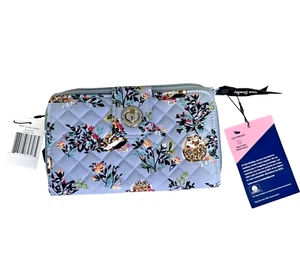VERA BRADLEY RFID Turnlock Zip Wallet - Hedgehog Wild - Blue - NWT - Picture 1 of 8