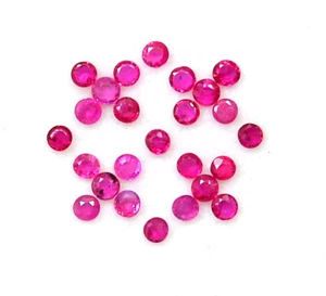 Natural Ruby Round Cut 2 mm Lot 25 Pcs 1.29 CTS Faceted Loose Gemstones - Picture 1 of 7