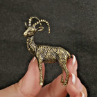 Small Brass Goat Ram Animal Ornament Paperweight 4cm