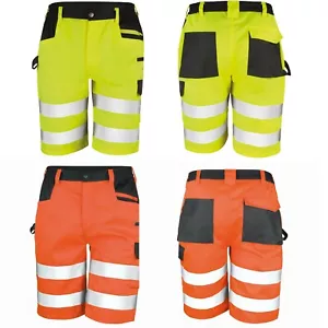 Pantalones cortos de trabajo para hombre protección advertencia carga pantalones cortos EN20471 talla grande XS-4XL - Imagen 1 de 7