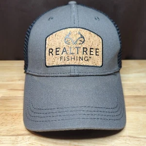 REALTREE Fishing Ball Cap Gray Black Mesh Mens L/XL Stretch Fit - Picture 1 of 7