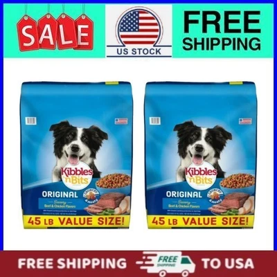 (Paquete de 2) Kibbles 'n Bits comida seca para perros, sabores originales de carne y pollo, bolsa de 45 lb/ Foto 1 de 4