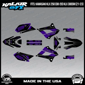 Graphics Kit for Kawasaki KLX250 2008-2020 and KLX300SM 2021-23 Evader-Purpl Sft - Bild 1 von 4