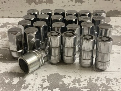 Premium OEM GM  polished  Lug Nuts Lock Set 24 Yukon Suburban Chevy 85105299 - Image 1 of 4