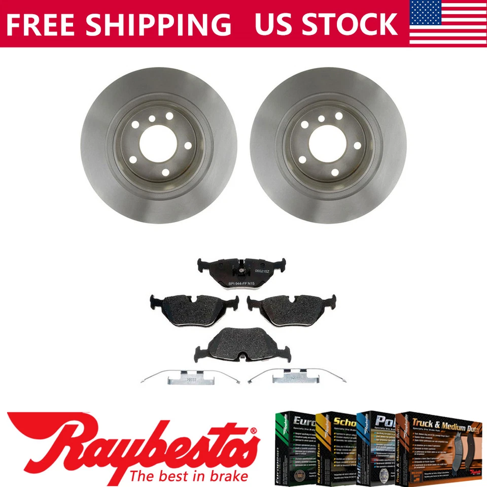 Rotores de freno traseros + pastillas de freno metálicas y herrajes para BMW 328i 1996-1997 Foto 1 de 4